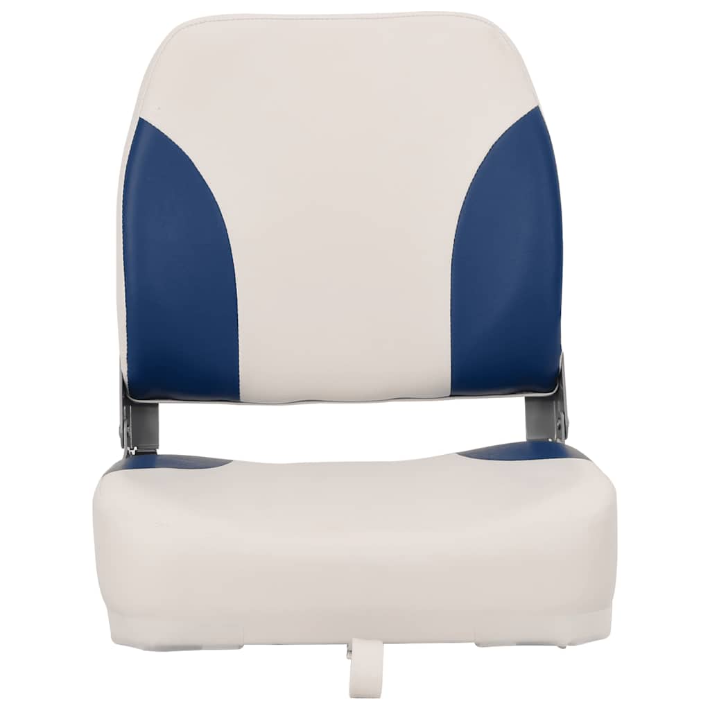Set Sedile per Barca Pieghevole 4pz con Cuscino Blu-Bianco