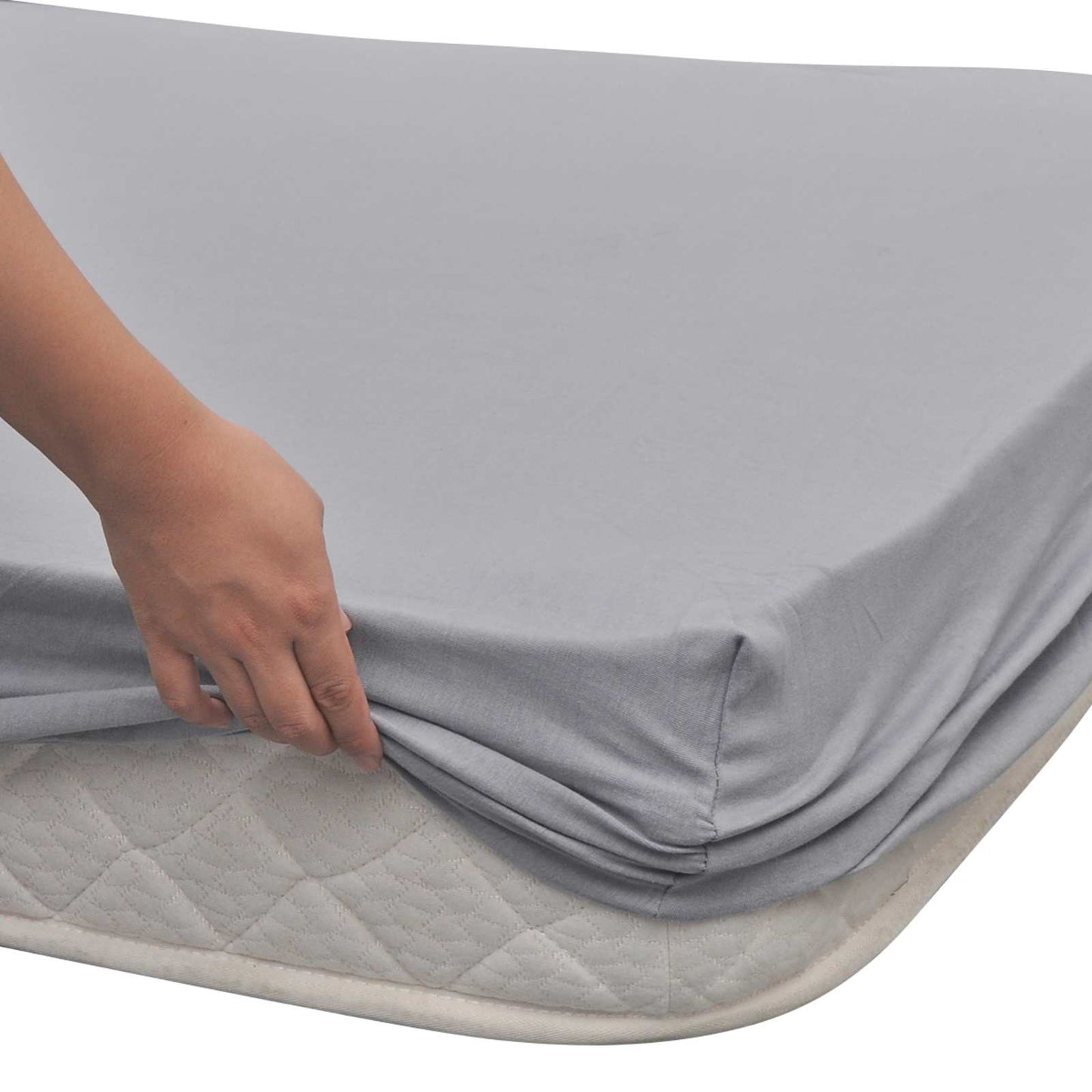Lenzuola Grigio 210 x 190 cm Cotone