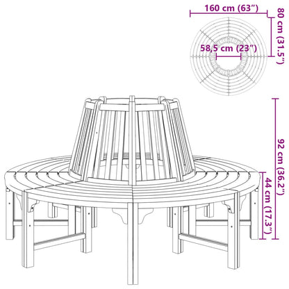 Panchina per Albero ÃƒËœ 160 cm in Legno