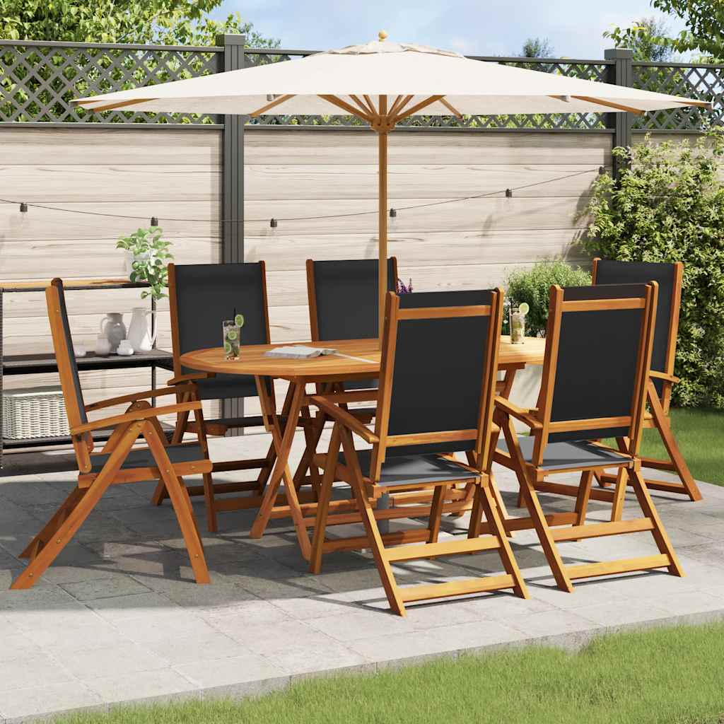 Set da Pranzo da Giardino 7 pz in Legno Massello di Acacia