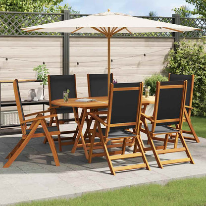 Set da Pranzo da Giardino 7 pz in Legno Massello di Acacia