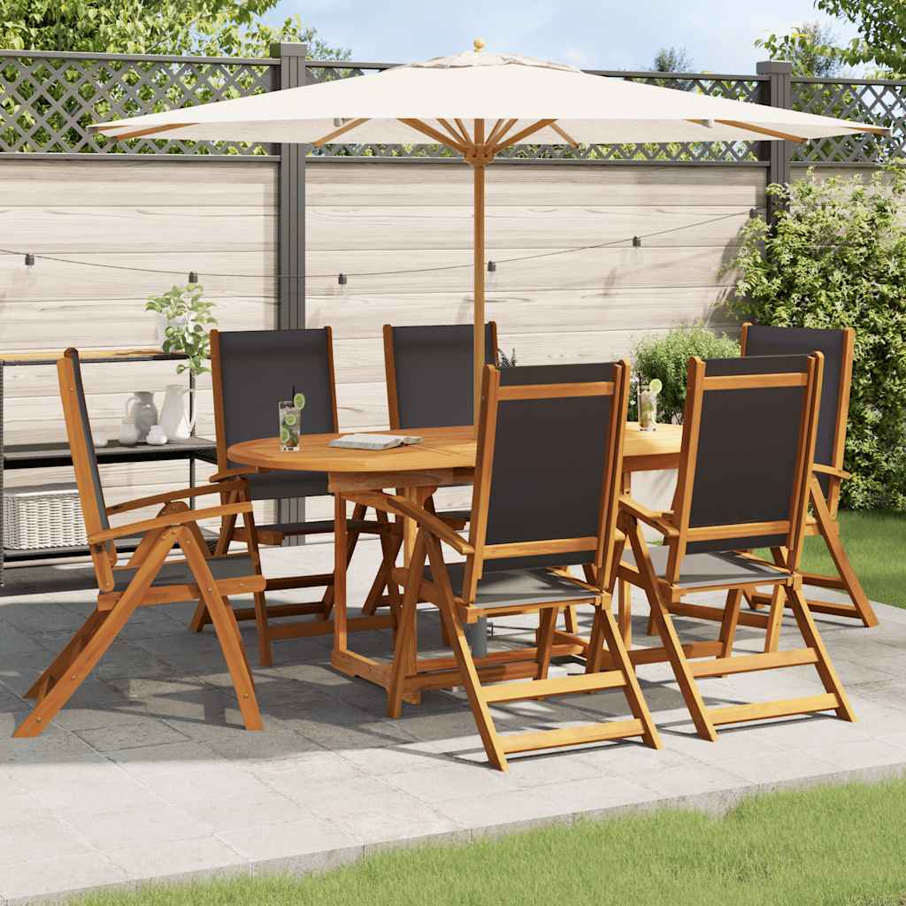 Set da Pranzo da Giardino 7 pz in Legno Massello di Acacia