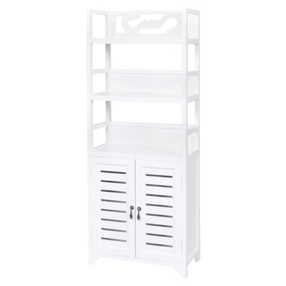 Armadietto per Bagno Albuquerque in Legno Bianco 46x24x117,5cm
