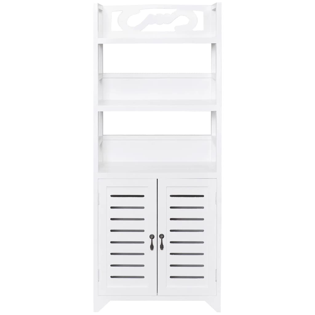 Armadietto per Bagno Albuquerque in Legno Bianco 46x24x117,5cm