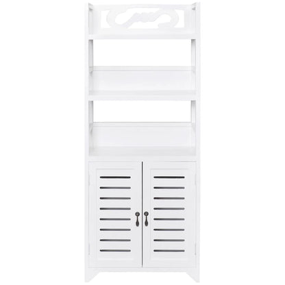 Armadietto per Bagno Albuquerque in Legno Bianco 46x24x117,5cm