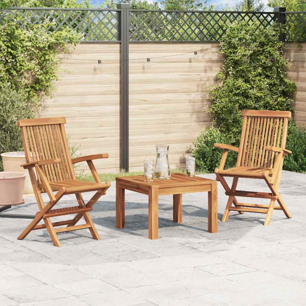 Sedie da Giardino Pieghevoli 2 pz in Legno Massello di Teak