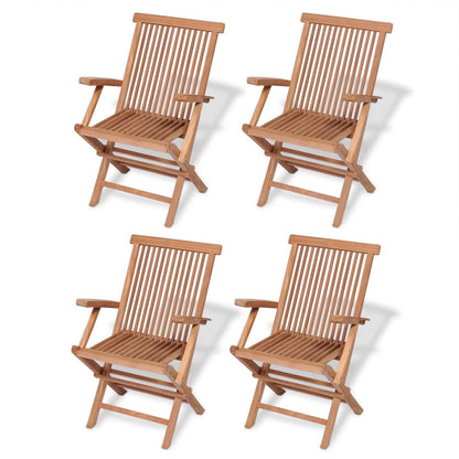 Set da Pranzo da Esterno Pieghevole 5 pz Legno Massello di Teak