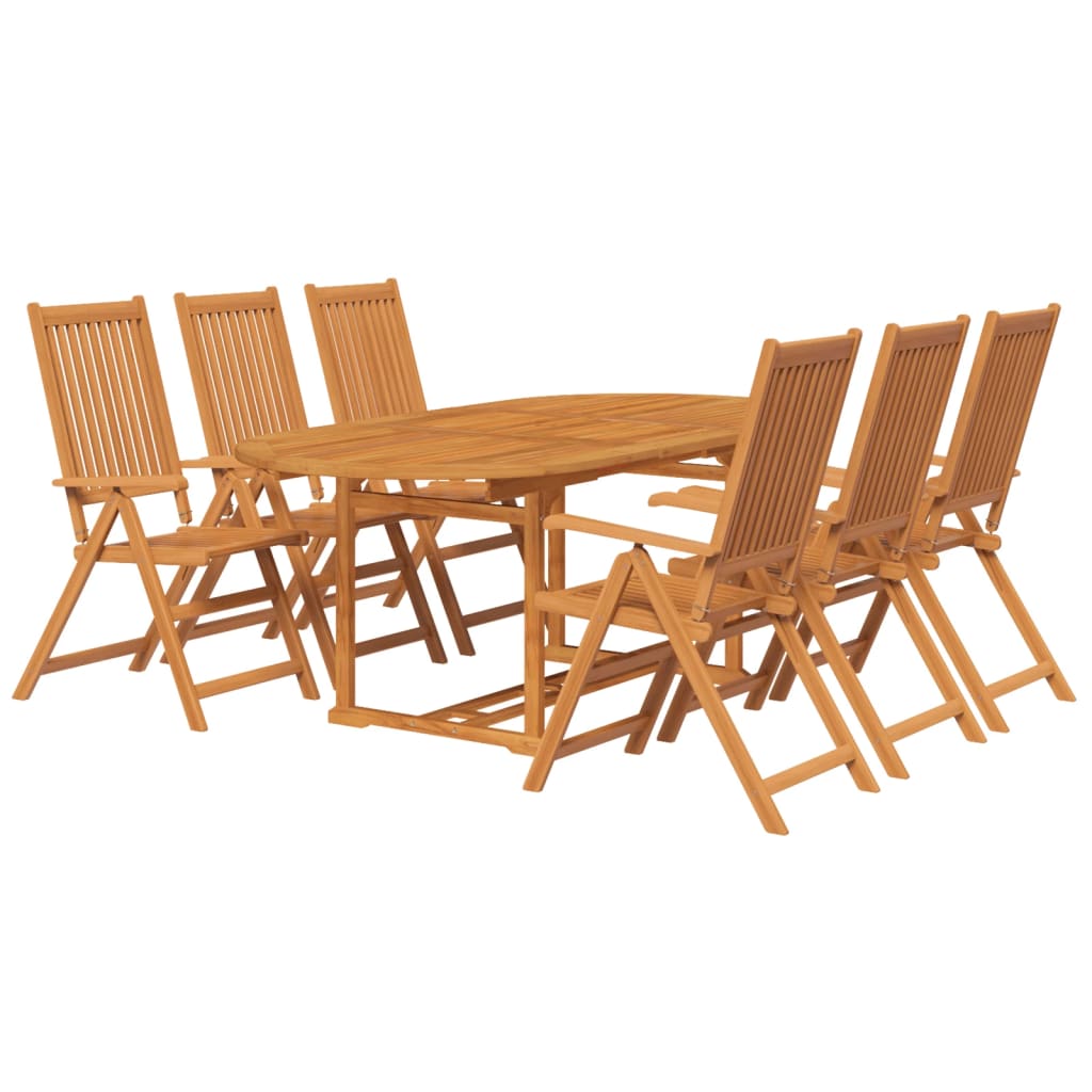 Set da Pranzo da Giardino 7 pz in Legno Massello di Acacia 150-200 cm