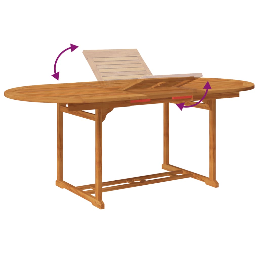 Set da Pranzo da Giardino 7 pz in Legno Massello di Acacia 150-200 cm