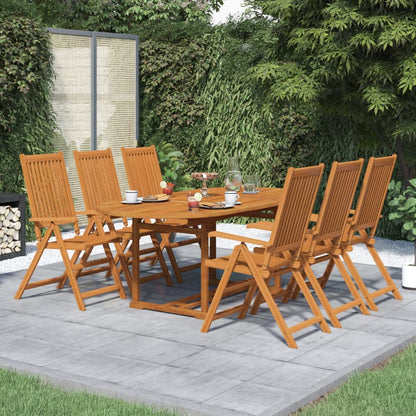 Set da Pranzo da Giardino 7 pz in Legno Massello di Acacia 150-200 cm