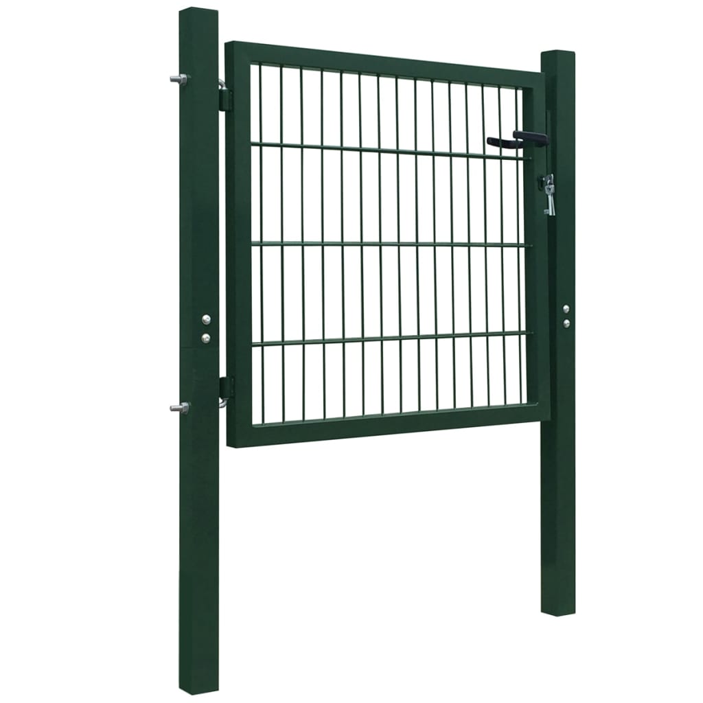 Cancello per Recinzione in Acciaio Verde 105x150 cm
