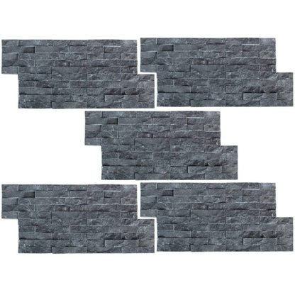 Set 5 pz Pannelli di rivestimento per pareti in marmo nero 0,5 m²