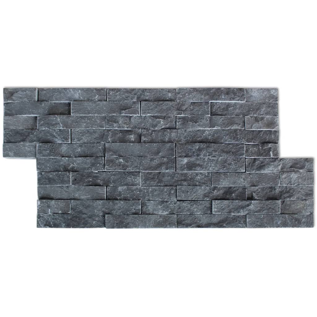 Set 5 pz Pannelli di rivestimento per pareti in marmo nero 0,5 m²