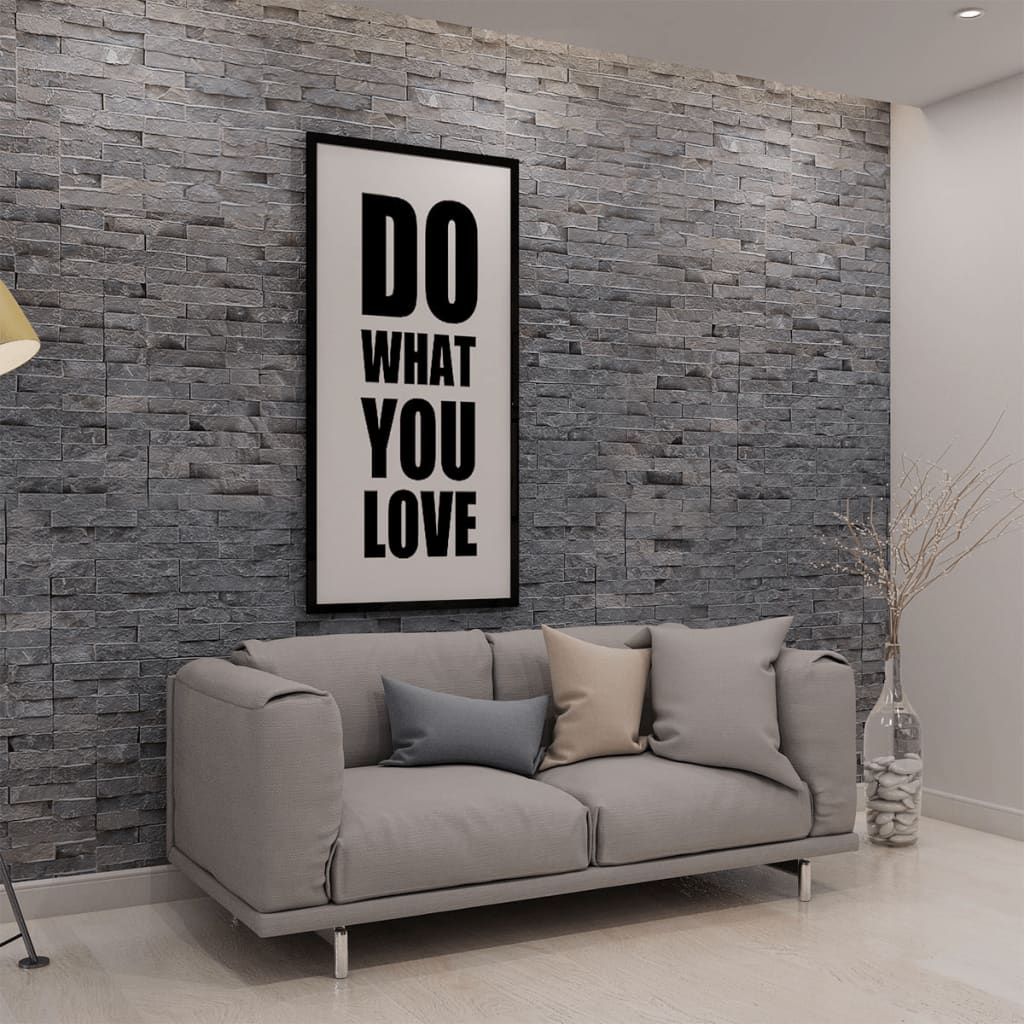 Set 5 pz Pannelli di rivestimento per pareti in marmo nero 0,5 m²