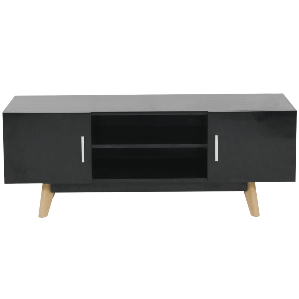 Mobile TV Lucido Nero 120x40x46 cm in MDF