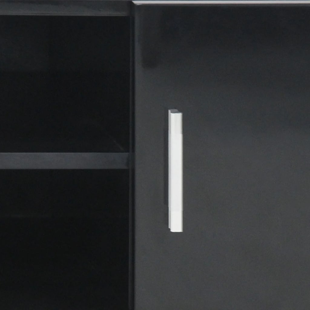 Mobile TV Lucido Nero 120x40x46 cm in MDF