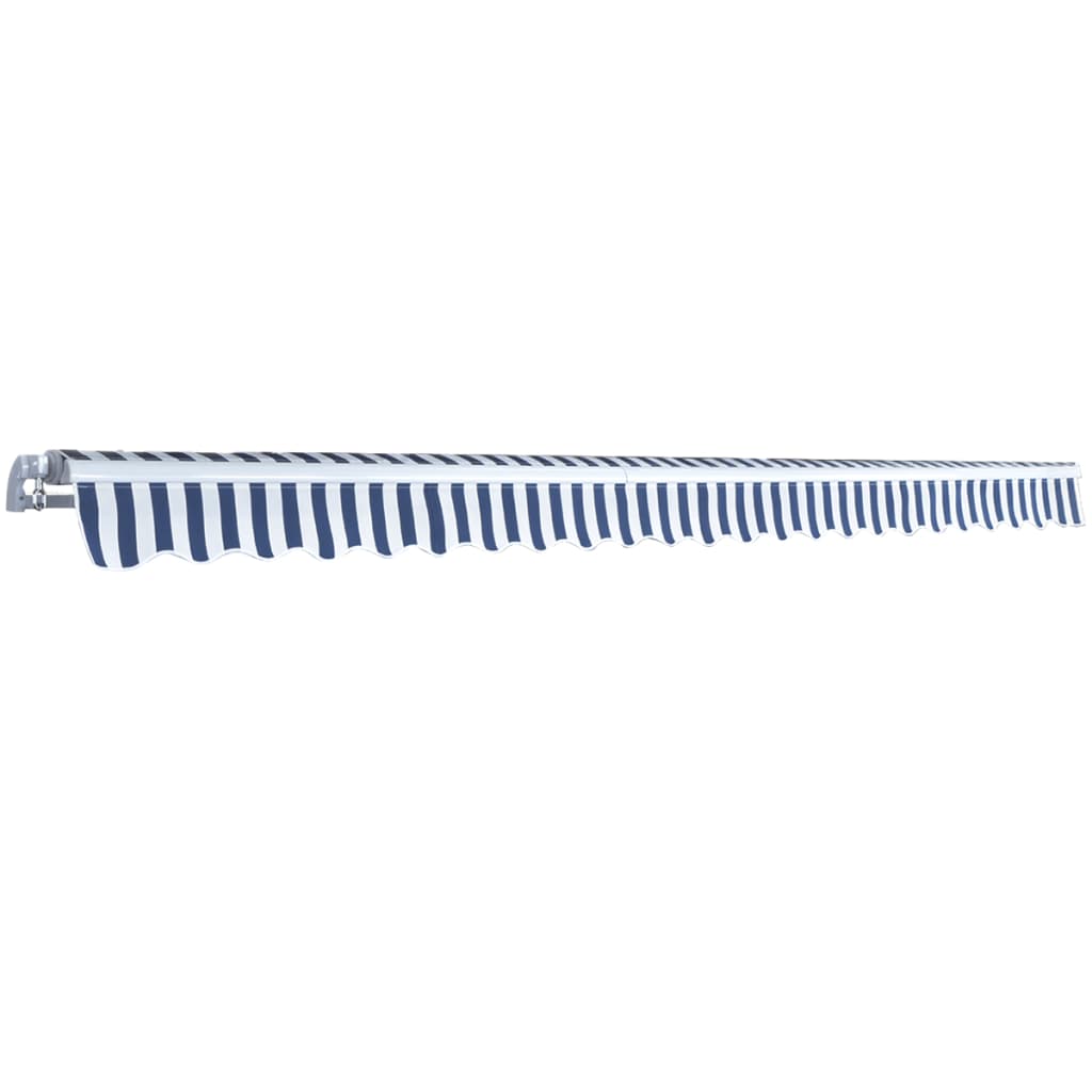 Tenda da Sole Manuale Pieghevole 500 cm Blu e Bianco