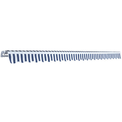 Tenda da Sole Manuale Pieghevole 500 cm Blu e Bianco
