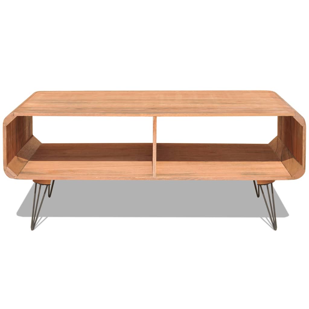 Tavolino da Salotto 90x55,5x38,5 cm Massello Paulownia Marrone