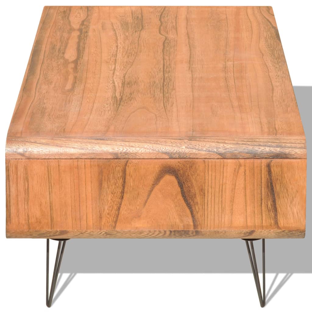 Tavolino da Salotto 90x55,5x38,5 cm Massello Paulownia Marrone