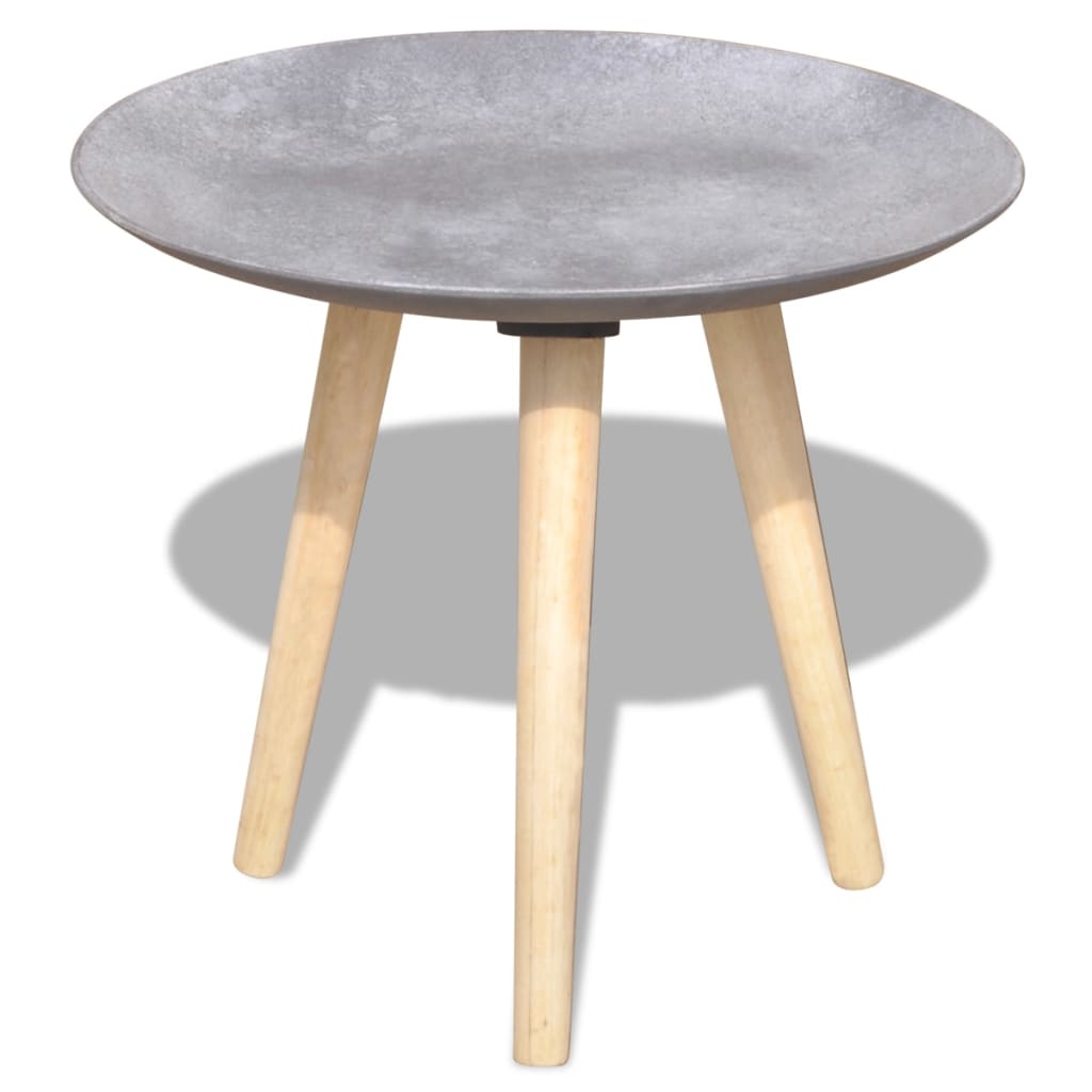Set Tavolini Servizio e Salotto 2pz 55cm e 44cm Grigio Cemento