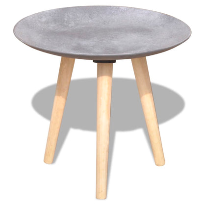 Set Tavolini Servizio e Salotto 2pz 55cm e 44cm Grigio Cemento