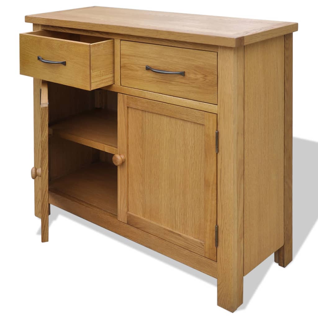 Credenza 90x33,5x83 cm in Legno Massello di Rovere