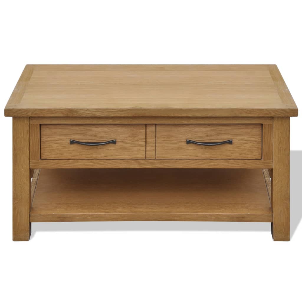 Tavolino da Salotto 88x53x45 cm in Legno Massello di Rovere