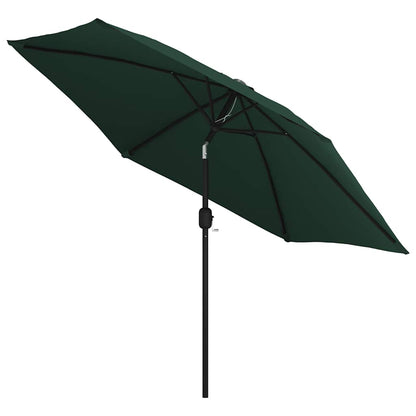 Ombrellone a Sbalzo da Giardino con LED 3 m Verde