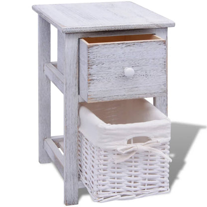 Comodino da Notte Set 2 pz in Legno Bianco