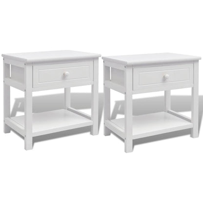 Comodini 2 pezzi Bianchi in Legno