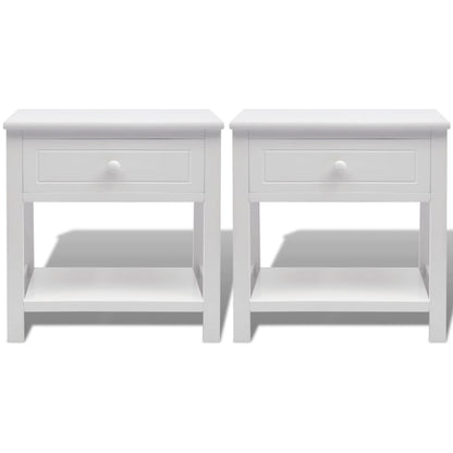 Comodini 2 pezzi Bianchi in Legno
