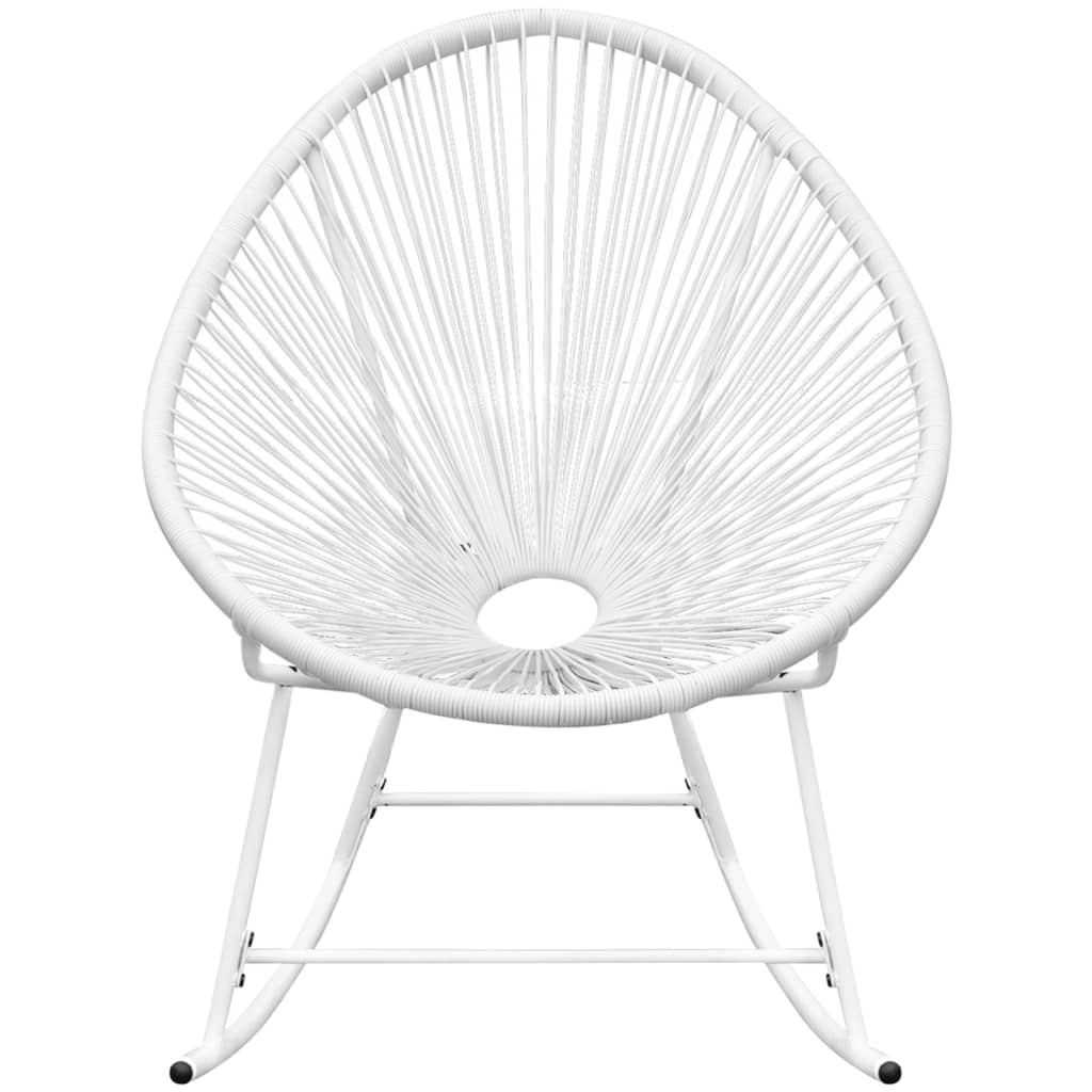 Sedia a Dondolo da Esterno Bianca in Polyrattan