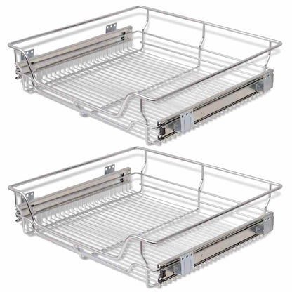 Cestelli a Rete Scorrevoli 2 pz Argento 600 mm