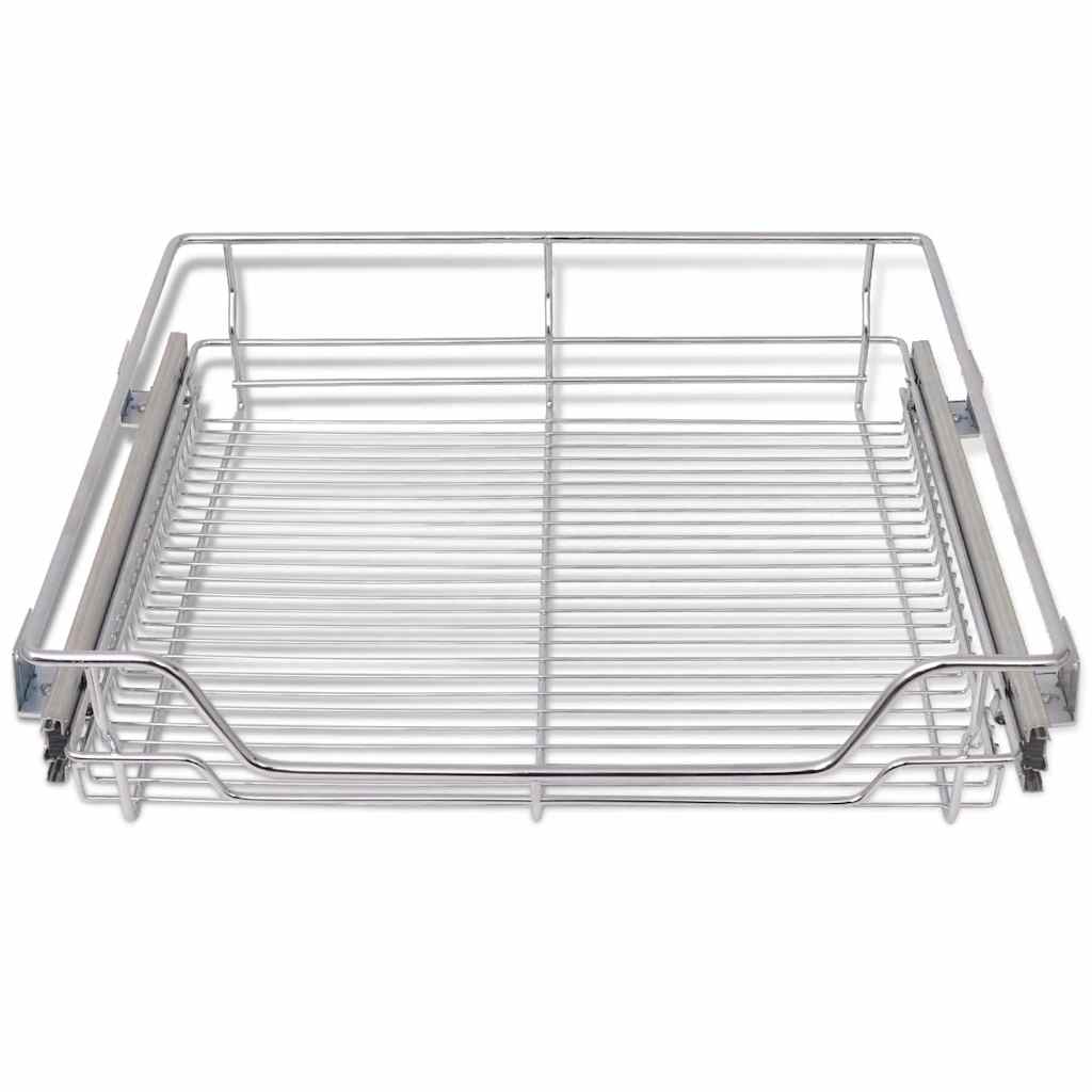 Cestelli a Rete Scorrevoli 2 pz Argento 600 mm