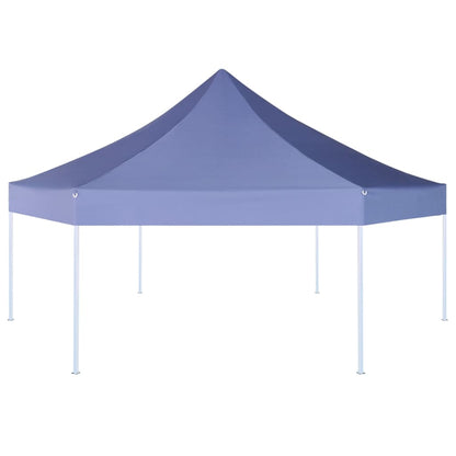 Gazebo Pieghevole Esagonale Pop-Up Blu Scuro 3,6x3,1 m