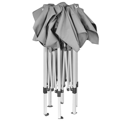 Gazebo Pieghevole Esagonale Pop-Up Grigio 3,6x3,1 m