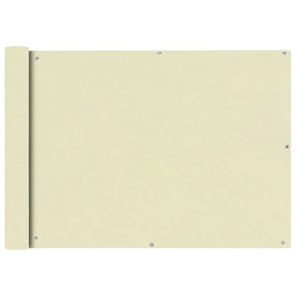 Paravento da Balcone in Tessuto Oxford 75x400 cm Crema