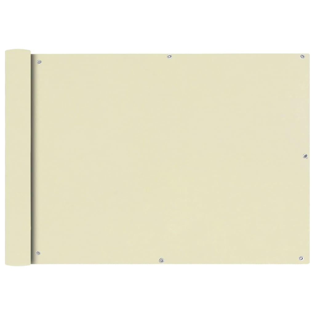Paravento da Balcone in Tessuto Oxford 75x600 cm Crema