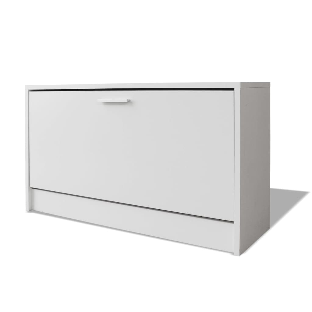 Panca con Scarpiera Bianca 80x24x45 cm