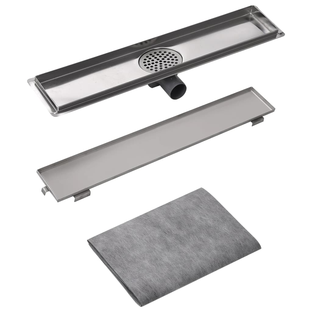 Canaletta di Drenaggio per Doccia 630x140 mm in Acciaio Inox