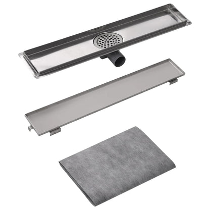 Canaletta di Drenaggio per Doccia 630x140 mm in Acciaio Inox