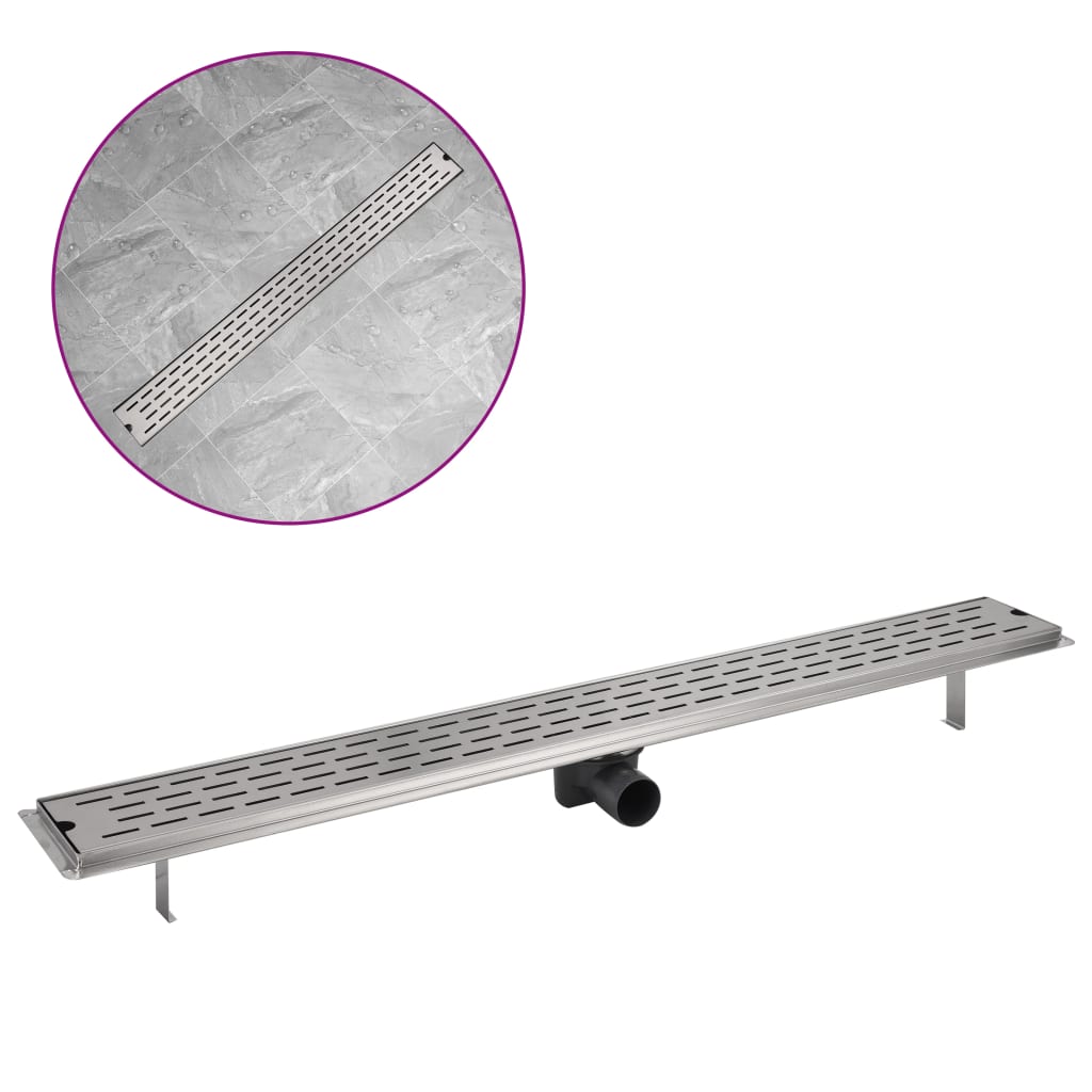 Canaletta di Drenaggio per Doccia Lineare 1030x140mm in Acciaio