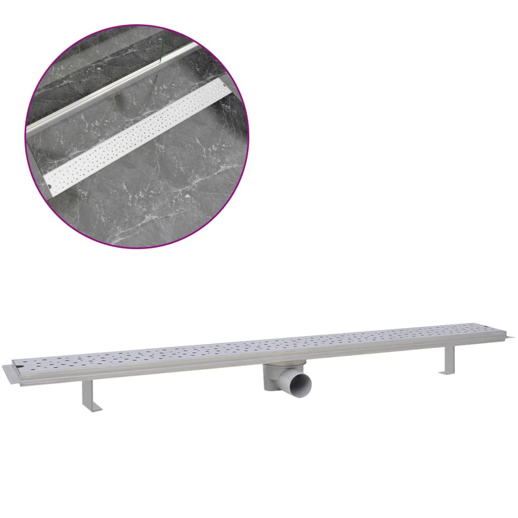Canaletta di Drenaggio per Doccia a Bolle 1030x140mm in Acciaio