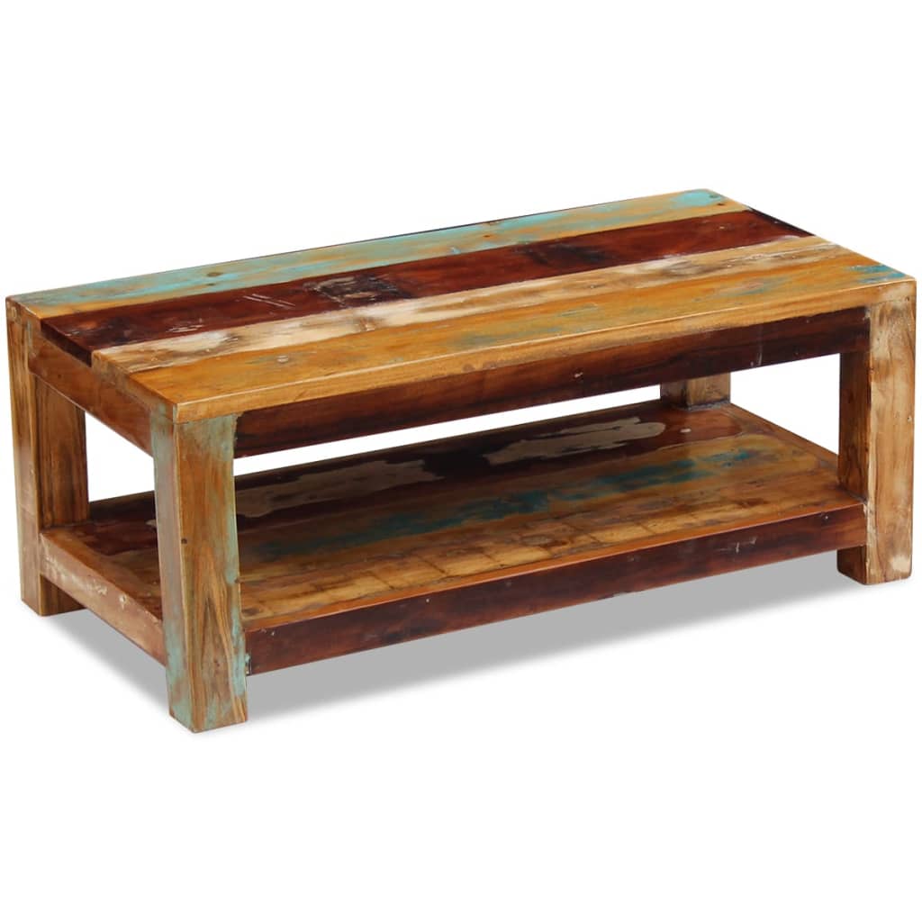 Tavolino da CaffÃ¨ in Legno Massello di Recupero 90x45x35 cm