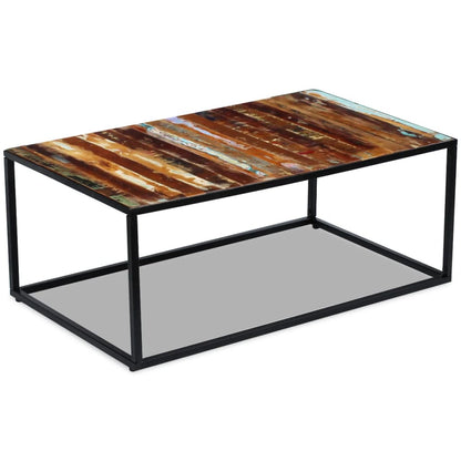 Tavolino da Salotto in Legno Massello di Recupero 100x60x40 cm