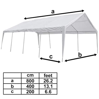 Gazebo da Festa Bianco 8x4 m