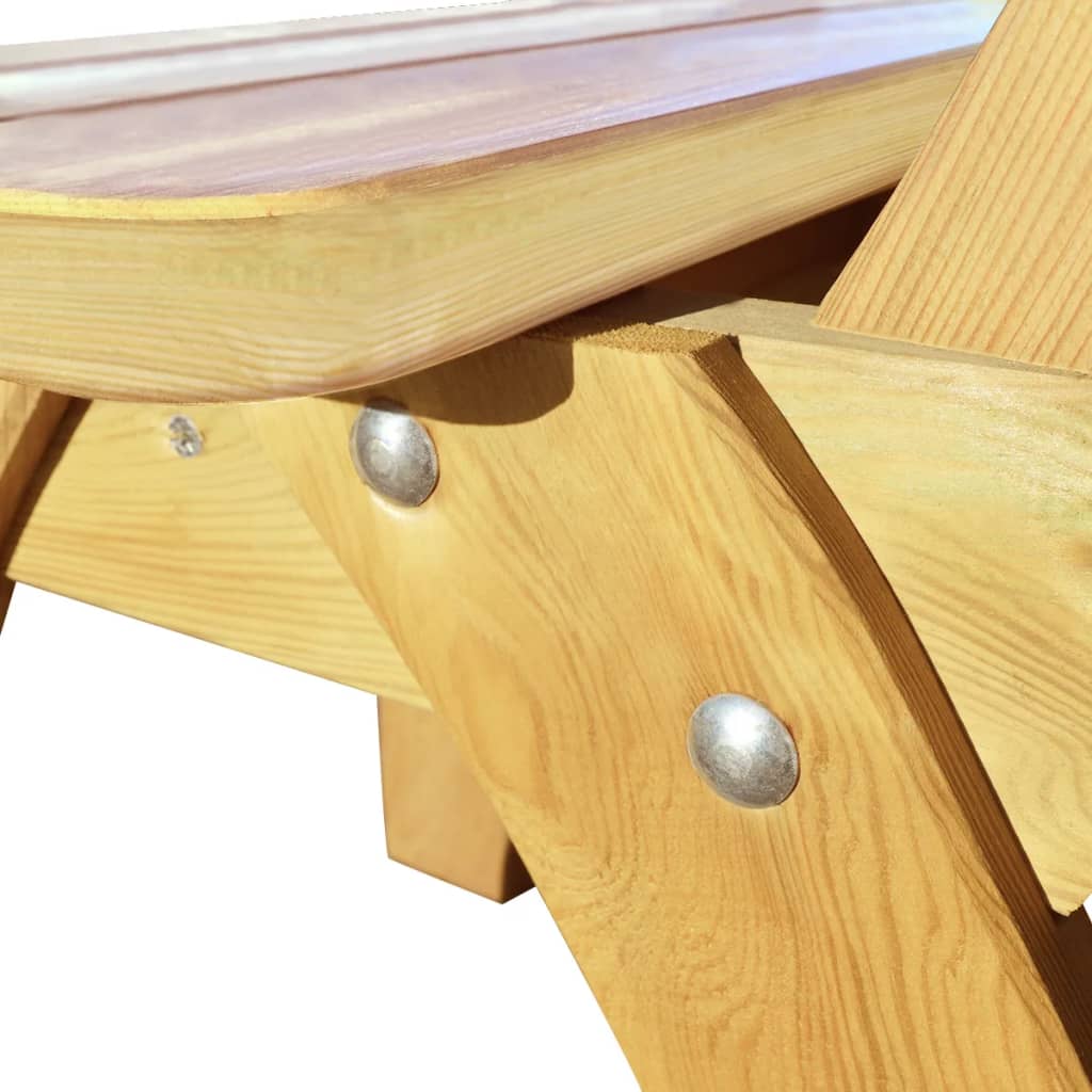 Set da Pranzo per Esterni 4 pz in Legno di Pino Impregnato