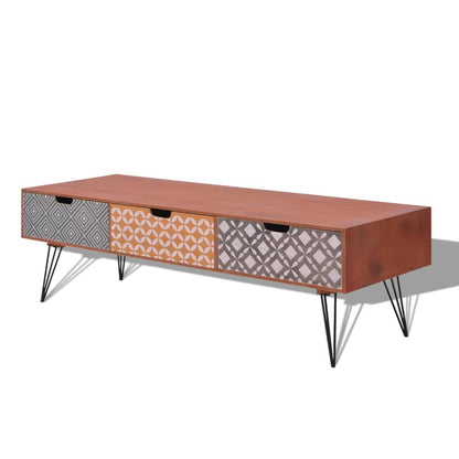 Mobile Porta TV con 3 Cassetti 120x40x36 cm Marrone
