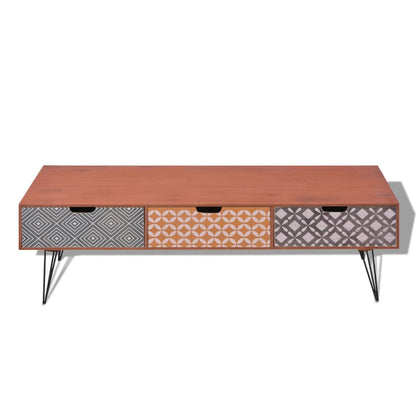 Mobile Porta TV con 3 Cassetti 120x40x36 cm Marrone